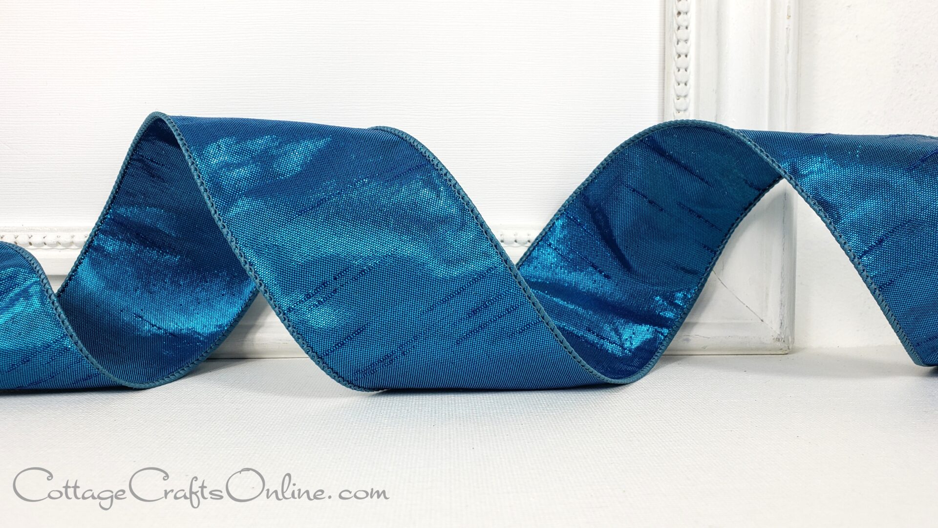 A blue shiny ribbon