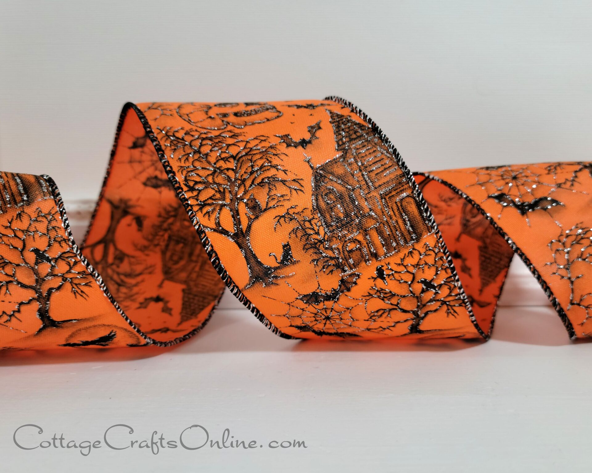 a new fall ribbon with an orange and black pattern.
