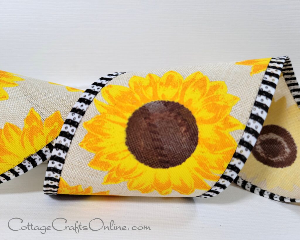 A close up of the sunflower ribbon