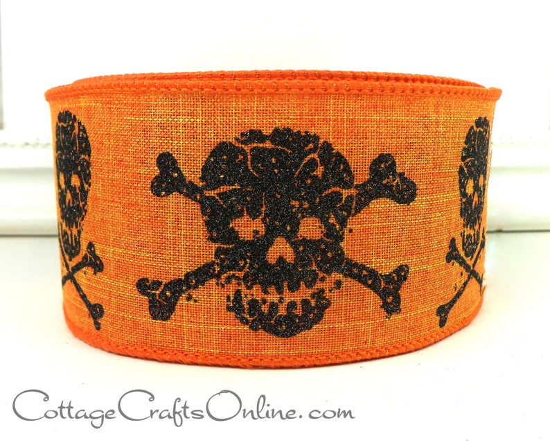 cross bones orange black skull ds 15