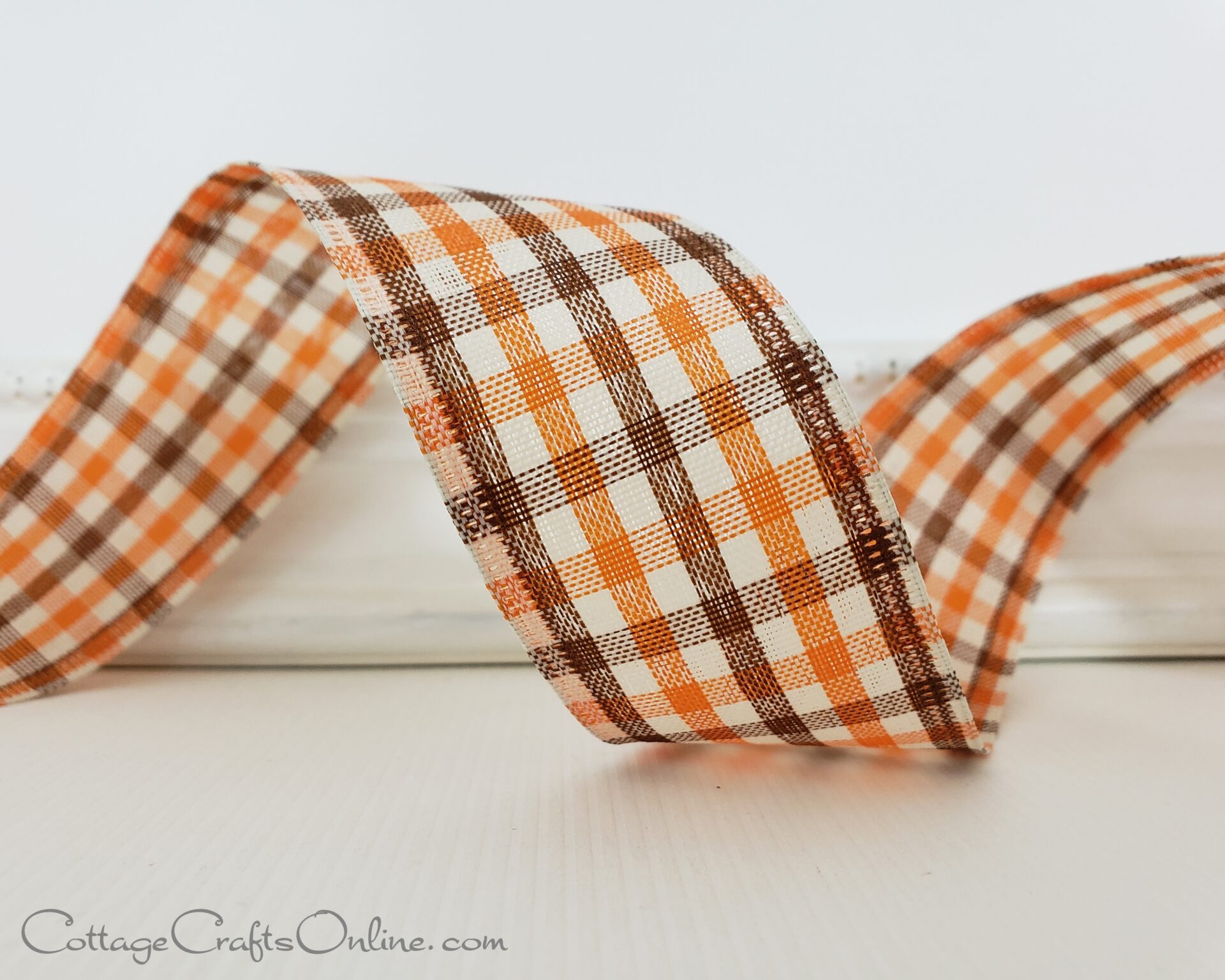 cb rg A 110 2YJ orange brown ivory primitive gingham check -002