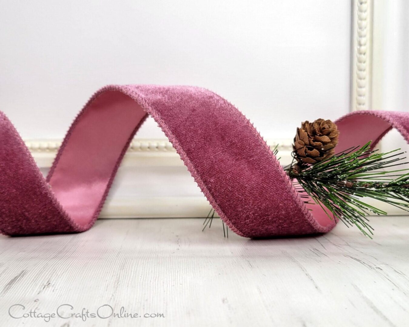 dusty pink mauve velvet ribbon