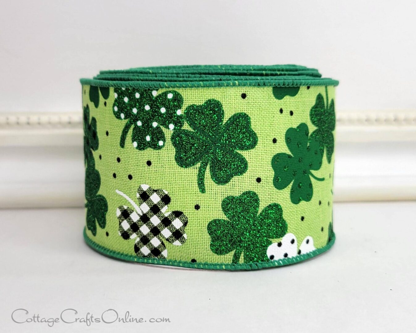 cn 1.9.25 6.24 RG C 187 709.25 st patrick clover patterned shamrock green.25-046