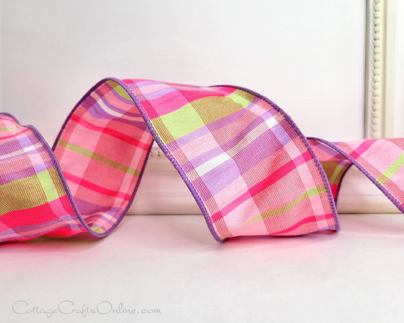 Nicki Lilac dupioni plaid 882 pink spring green .25-026