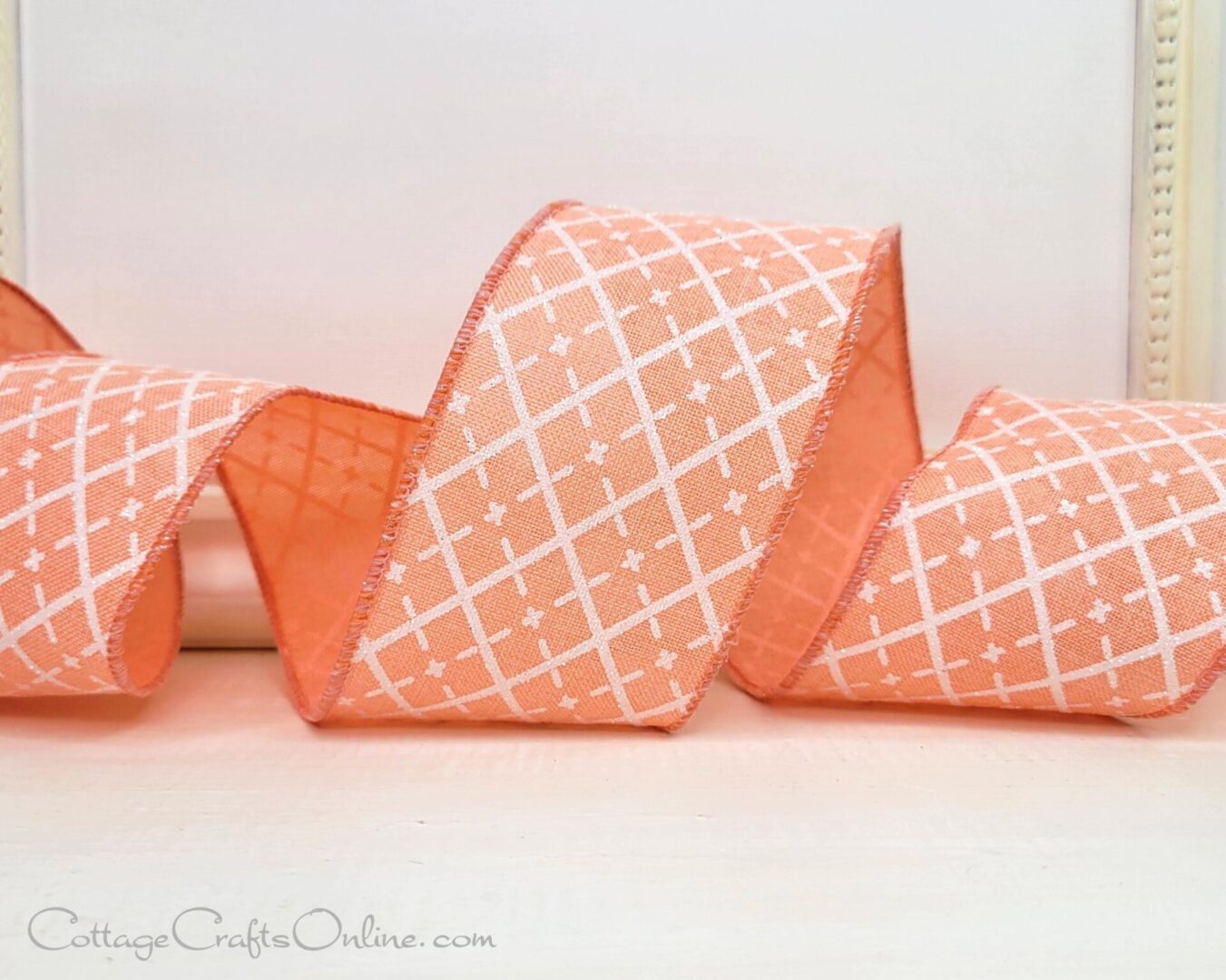 Peach trellis glitter argyle 40.25-005