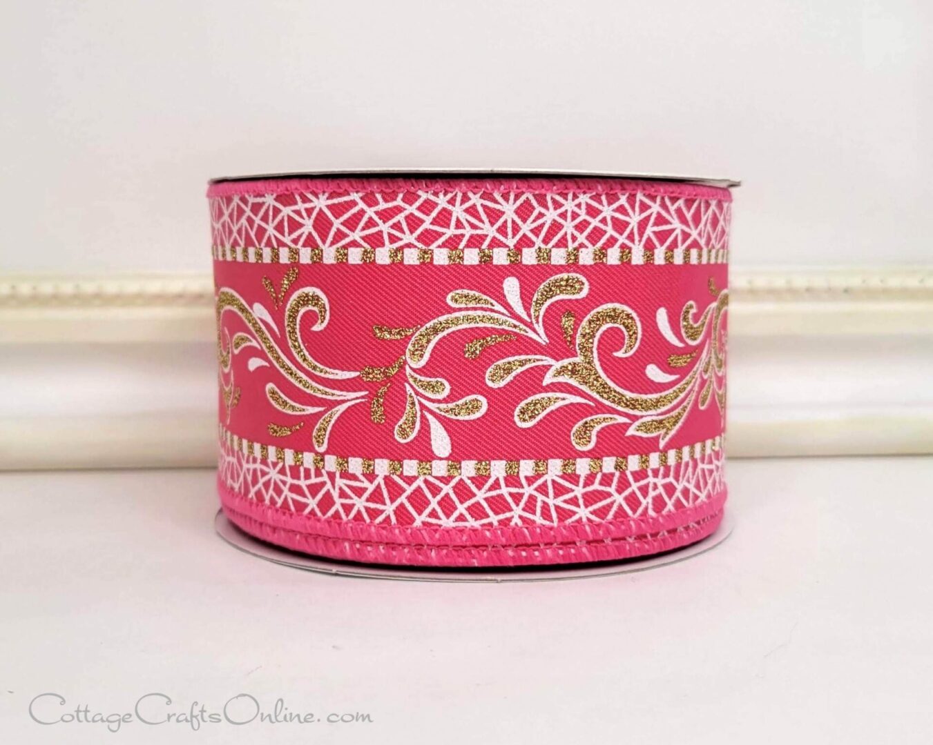 cb pink gold scroll filigree glitter 3F G6B 40 RG H 121 411-020