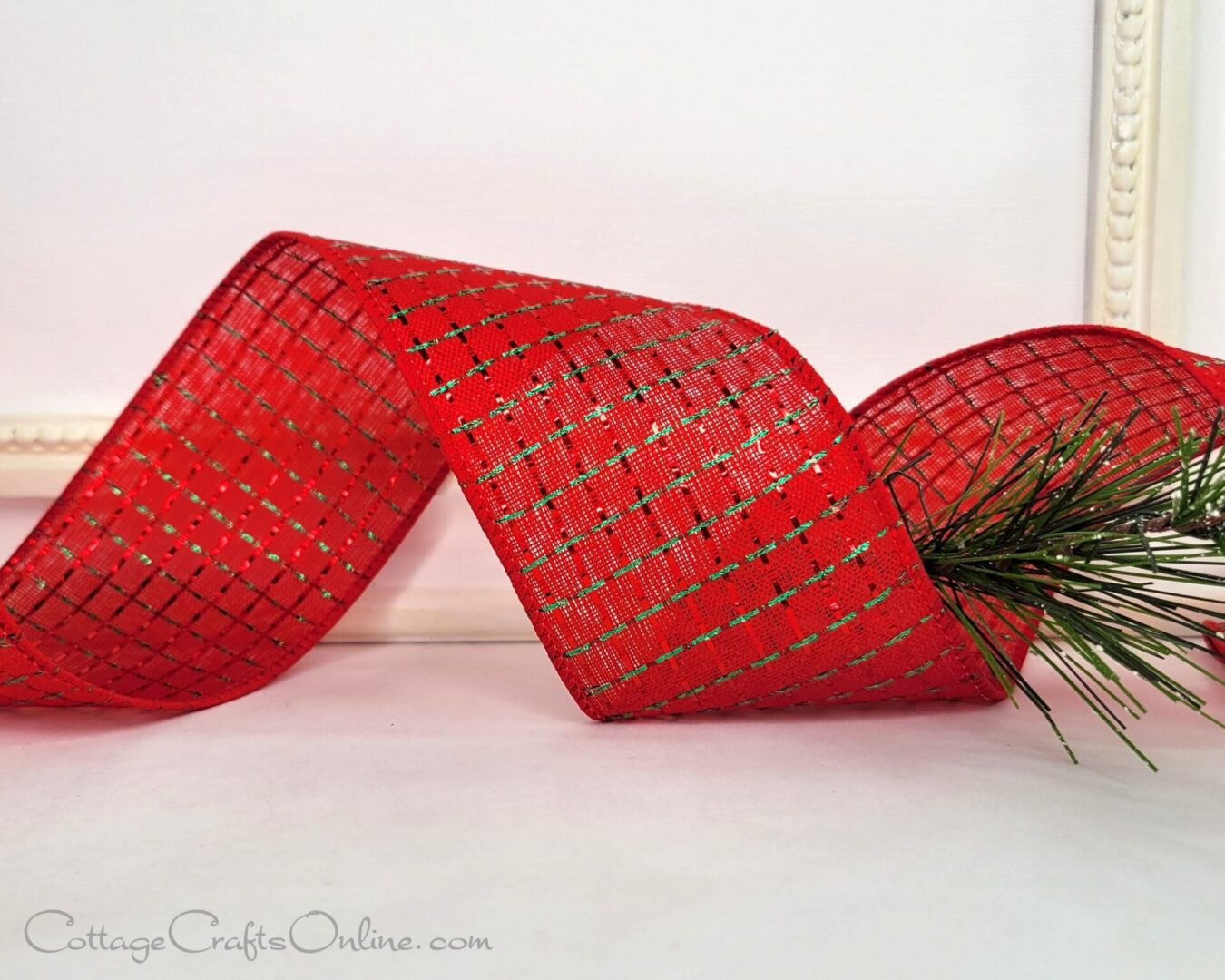 cb 7F E5F RG H 105 074 Red Green Metallic Woven Check-015