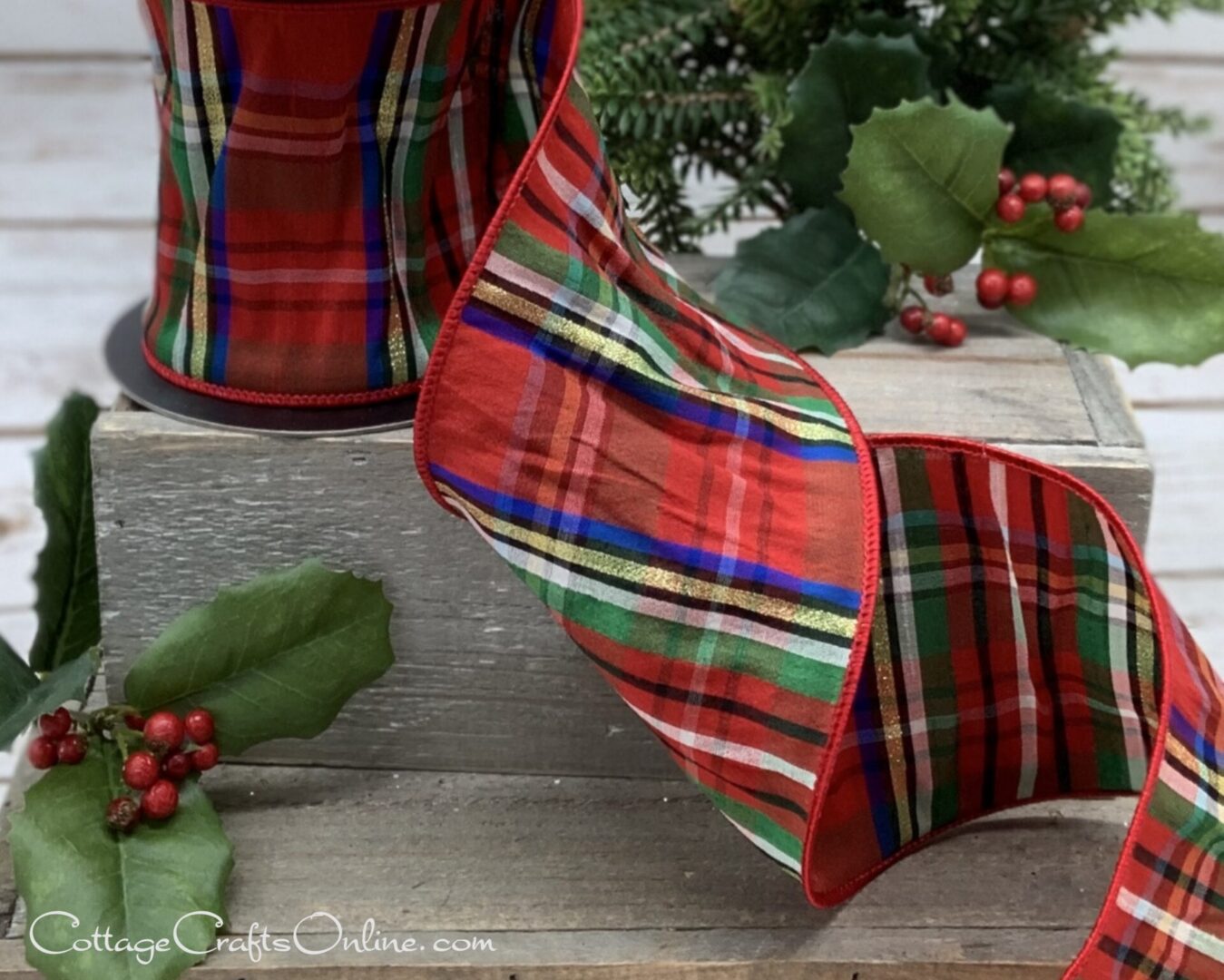 Dupion Nutcracker Plaid.Blue Gold 5000-001